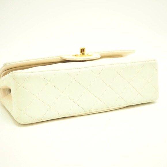CHANEL Matelasse 23 Double Chain Flap Coco Mark Shoulder Bag White Ladies - Picture 4 of 10